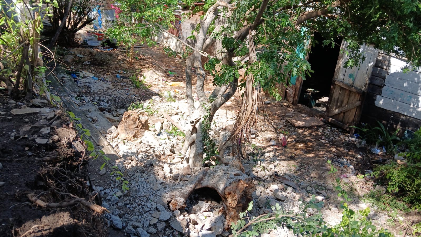 Fuertes lluvias provocan desplome de pared en escuela de Barahona